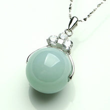 Load image into Gallery viewer, Natural Emerald Jadeite Lucky Bead Pendant Necklace Charm Jewellery Fashion Accessories Hand-Carved Man Woman Luck Amulet